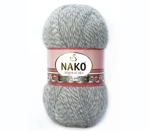 Nako Angora Luks 21422 Galaktik Gri Muline 5 Adet Örgü İpi ürün görseli 1