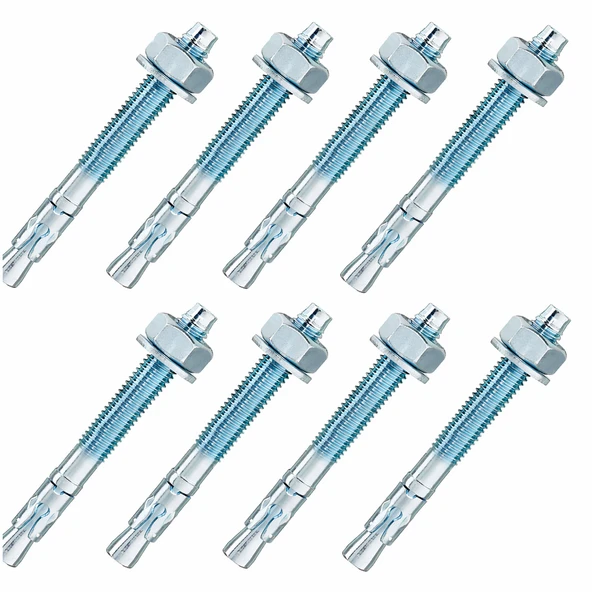 Klipsli Çelik Dübel M10x90 mm 8 Adet Set Dayanıklı Metal Gövde Beton Tuğla Taş Güvenli Sabitleme ürün görseli 1