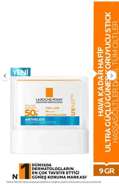 La Roche Posay New Anthelios UVAIR Vitaminli Güneş Koruyucu Stick SPF50+ 10 ml ürün görseli 1