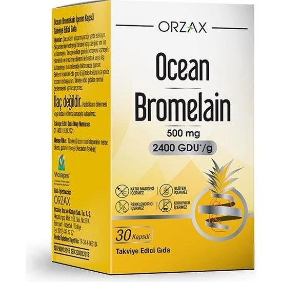 Ocean Bromelain 500 mg 30 Kapsül ürün görseli 1
