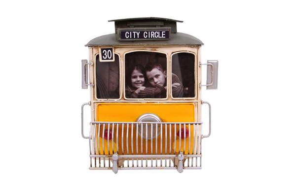 Dekoratif Metal Çerçeve Tramvay Temalı Vintage Hediyelik ürün görseli 1