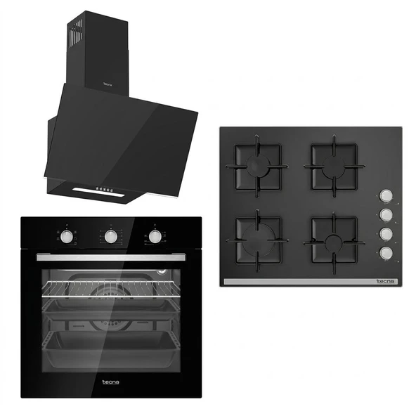 Tecna Cooktec Siyah Cam Ankastre Set ürün görseli 1