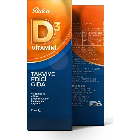 Balen D3 Vitamini 20 ml ürün görseli 1