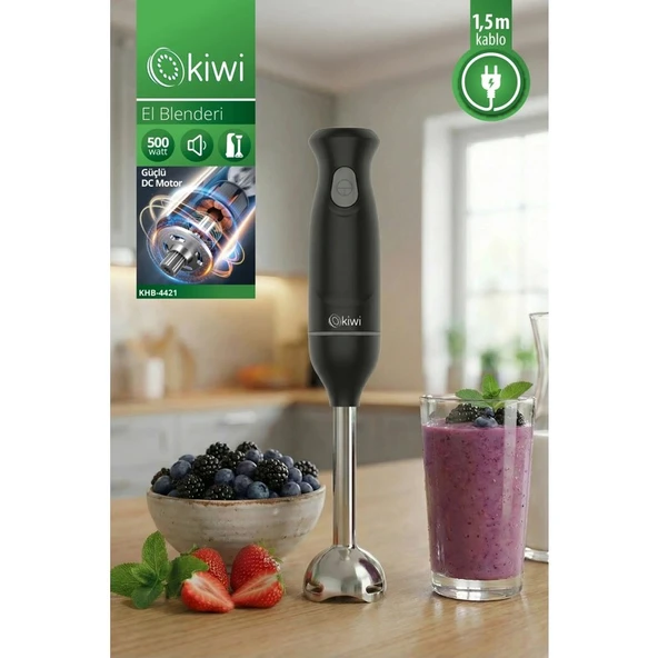 Kiwi KHB-4421 500W El Blenderi Siyah ürün görseli 1