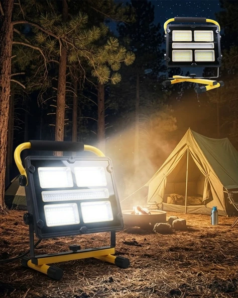 Solar ve USB Şarjlı Güçlü LED Çalışma Lambası Ayarlanabilir Açılı Kamp Feneri ürün görseli 1