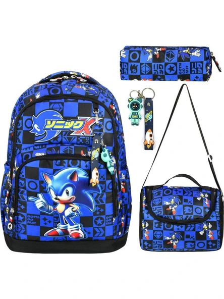 Elegance Sonic Figürlü Çocuk İlkokul Okul Çanta Beslenme Kalemlik Seti 117 ürün görseli 1