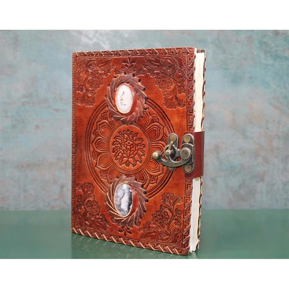 Taşlı Deri Defter - Resim 2