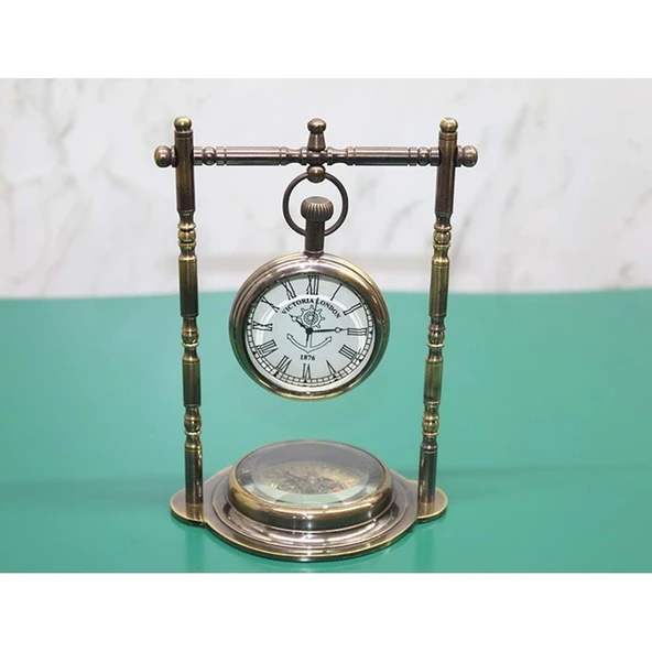 Pirinç Masa Üstü Saat - Resim 2