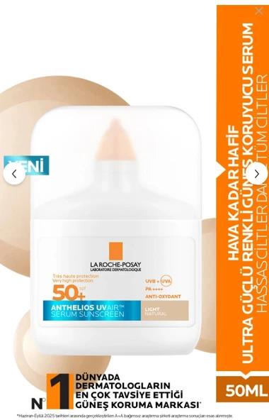 La Roche Posay Anthelios UV Air Tinted Sun Serum SPF50+ 50 ml ürün görseli 1