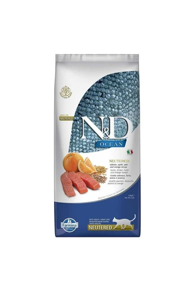 N&D Düşük Tahıllı Somonlu Kısırlaştırılmış Kedi Maması 10 kg ürün görseli 1
