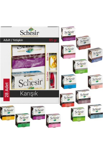 Schesir Karışık Kedi Konservesi 28X85 gr ürün görseli 1