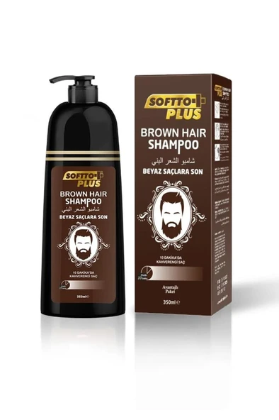 Softto Plus Brown Hair Sampuan 350 ml ürün görseli 1