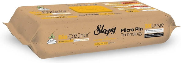 Sleepy Bio Çözünür Yüzey Temizlik Havlusu Karanfil&Tarçın Kokulu 50 Yaprak ürün görseli 1