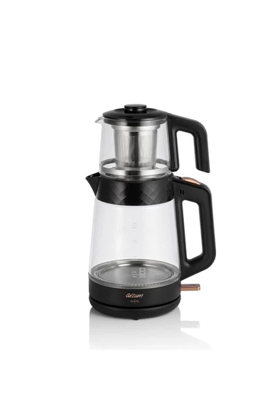 AR3101 Gusto Cam Çay Makinesi 1900 W, 0.9 L Demlik Kapasitesi, Siyah ürün görseli 1