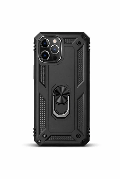 iPhone 13 Pro Max 6.7" Magforge Titan Ring Armor Case Siyah ürün görseli 1