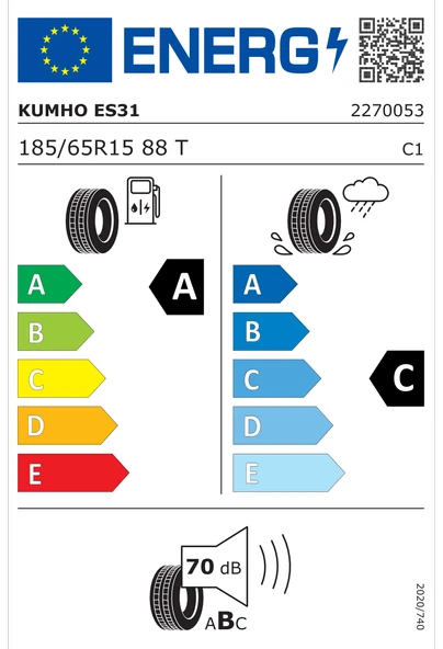KUMHO ECOWING ES31 185/65R15 88T Yaz Lastiği - 2026 ürün görseli 1