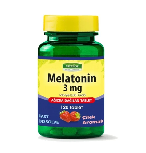 Melatonin 3 Mg Ağızda Eriyen 120 Tablet Çilek Aromalı ürün görseli 1