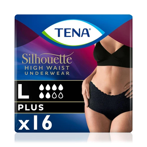 Silhouette Plus Kadınlara Özel Yüksek Bel Emici Külot Siyah L 8'li 2 Paket (16 Adet) ürün görseli 1