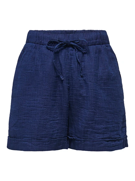 Only   ONLLEONI SEERSUCKER PULL UP SHORTS WVN Kadın Blue Şort - 15367288 ürün görseli 1