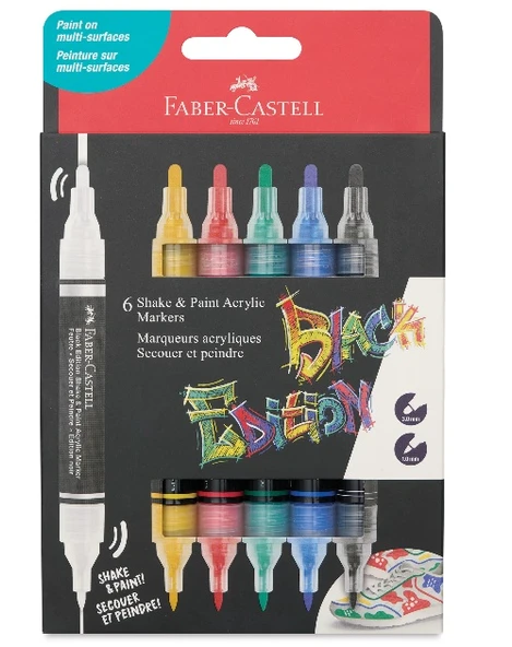 Faber Castell Shake&Paint Akrilik Marker 6 Lı 285507 ürün görseli 1