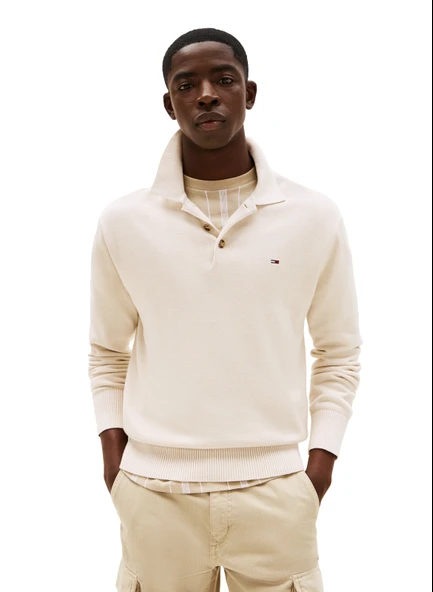 Tommy Hilfiger   TJM SLIM ESSENTIAL POLO SWEATER Erkek Bej Kazak - DM0DM20304 ürün görseli 1