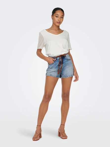 Only   ONLKELLY HW SHORTS DNM AZG017 Kadın Mavi Şort - 15221469 ürün görseli 1