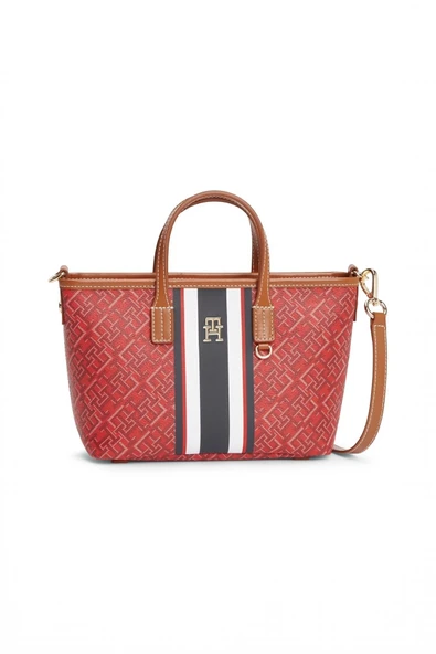 Tommy Hilfiger   TH MONOPLAY MINI TOTE STRIPE LE Kadın Kırmızı Çanta - AW0AW18389 ürün görseli 1