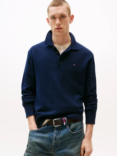 Tommy Hilfiger   TJM SLIM ESSENTIAL POLO SWEATER Erkek Mavi Kazak - DM0DM20304 ürün görseli 1