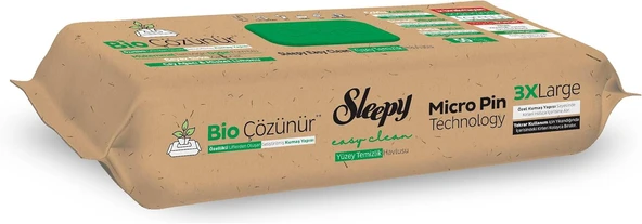 Sleepy Bio Çözünür Yüzey Temizlik Havlusu Çay Ağacı&Misket Limonu Kokulu 50 Yaprak ürün görseli 1