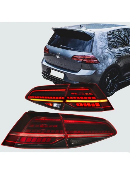 vw golf 7 uyumlu 7.5 dizayn kayar sinyal kırmızı led stop ürün görseli 1