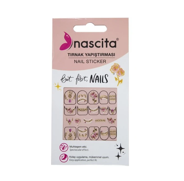 Nascita Tırnak Üstü Sticker Gold Temalı ürün görseli 1