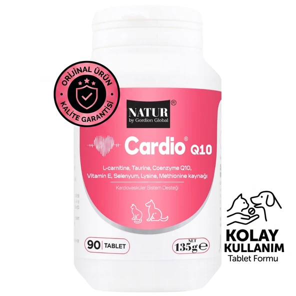 Natur Cardio Q10 90 Tablet (Kedi ve Köpekler İçin Kalp Kası Güçlendirici ve Enerji Desteği) ürün görseli 1