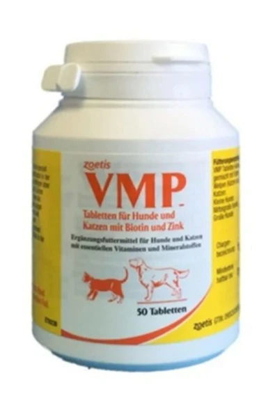 ZOETİS Vmp Deri Ve Tüy Sağlığını Koruyucu Biotin Çinko Tablet 50 Tablet ürün görseli 1