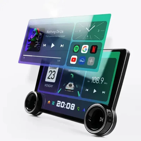Navigold Stonex Universal Diamond 2K Android Çift Düğme 4+64GB CarPlay Android Auto QLED DSP Wi-Fi ürün görseli 1