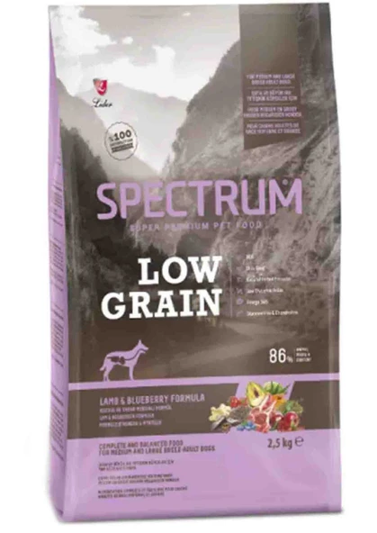 Spectrum Düşük Tahıllı Kuzulu Ve Yaban Mersinli Orta Büyük Irk Yetişkin Köpek Maması 2.5 Kg ürün görseli 1