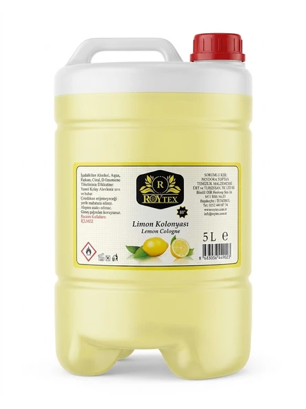 ŞeyliŞeyler - Roytex 80 Derece Limon Kolonyası 5 Litre - Bidon Boy Hijyenik Kolonya ürün görseli 1
