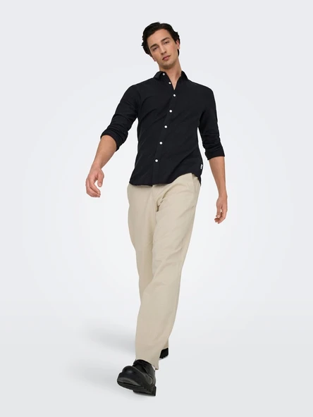 Only & Sons   ONSBOB LOOSE COT LIN 0007 PANT NOOS Erkek Gray Pantolon - 22031565 ürün görseli 1