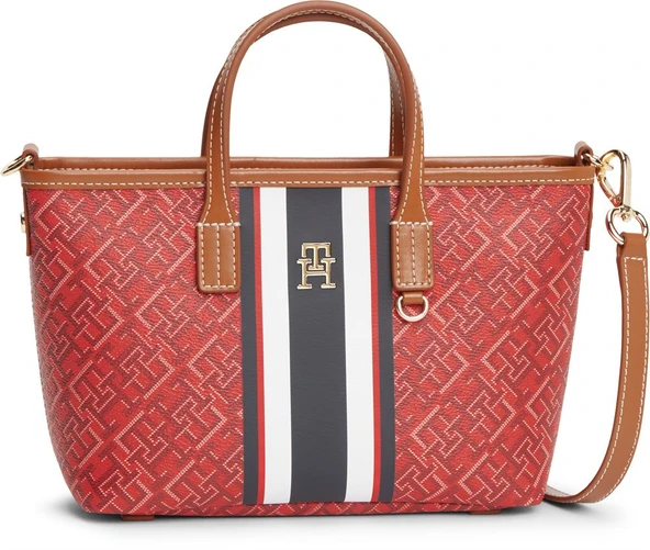 Tommy Hilfiger   TH MONOPLAY MINI TOTE STRIPE LE Kadın Kırmızı Çanta - AW0AW18389 ürün görseli 1