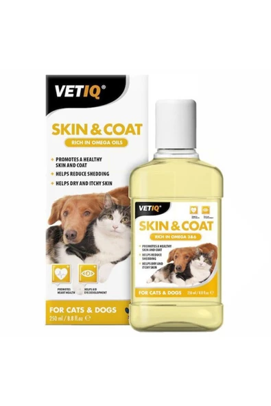 Vetiq MC Skin Coat Kedi Ve Köpek Omega 3 Ve 6 Besin Takviyesi 250 Ml ürün görseli 1