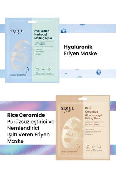 Dermal Hyalüronik ve Pirinç Nemlendirici Pürüzsüzleştirici Eriyen Maske Seti Kore Maske Seti 34 gr. ürün görseli 1