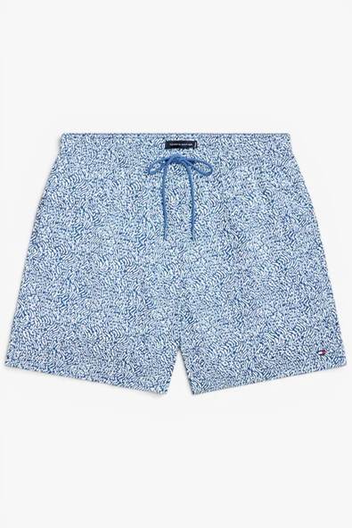 Tommy Hilfiger   MEDIUM DRAWSTRING PRINT Erkek Mavi Deniz Şortu - UM0UM03491 - Resim 5