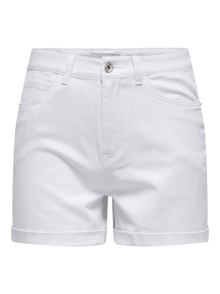 Only   ONLVEGA HW MOM DNM SHORTS NOOS Kadın Beyaz Denim Şort - 15230571 ürün görseli 1