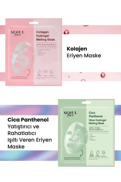 Dermal Kolajen ve Cica Nemlendirici Rahatlatıcı Eriyen Maske Seti Kore Maske Seti 34 gr. ürün görseli 1