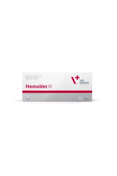 vet expert HEMOVET KALP SAĞLIĞI VİTAMİN B12 / VİTAMİN B6/ HAEM İRON / VİTAMİN C/ FOLİC ACİD/ COPPER 60 TABLET ürün görseli 1