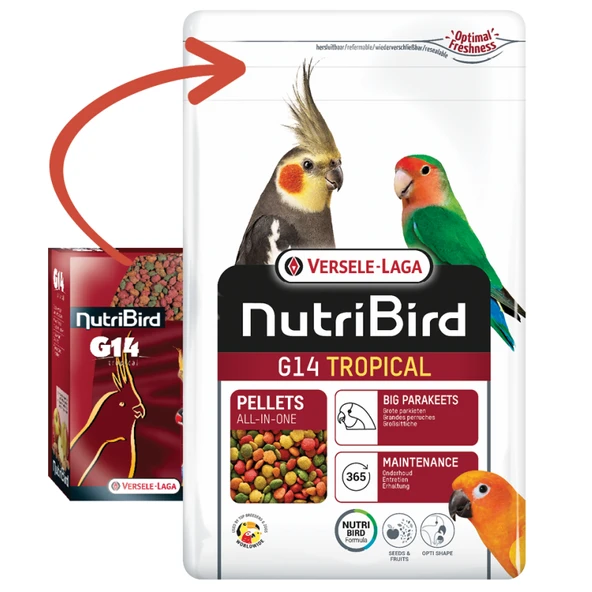 Versele Laga Nutrıbırd G14 Tropıcal Paraket Pelet Yem 1kg ürün görseli 1