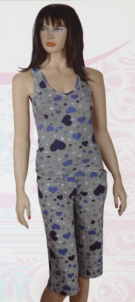 Kadın Pijama Takımı Kapri Kolsuz ürün görseli 1