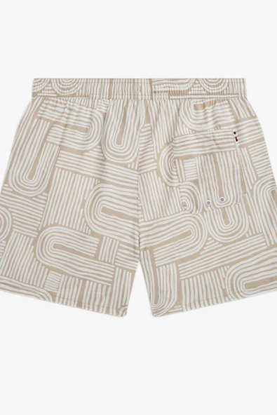Tommy Hilfiger   MEDIUM DRAWSTRING PRINT Erkek Bej Deniz Şortu - UM0UM03491 - Resim 6