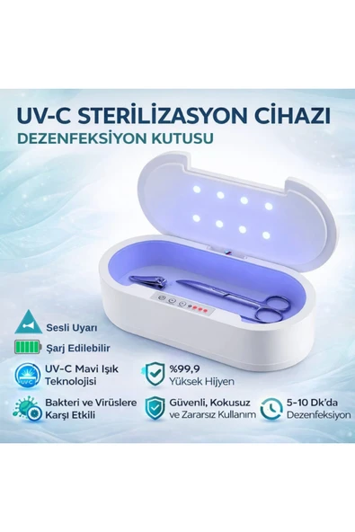 MultiZone UV-C Sterilizasyon Kutusu Akıllı Dezenfeksiyon Cihazı Aleti Telefon Takı Temizleyici ürün görseli 1