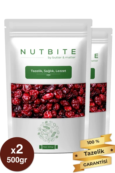 NUTBITE Premium Turna Yemişi 1kg - Cranberry - Çekirdeksiz Tane - Taptaze Yeni Mahsül ürün görseli 1