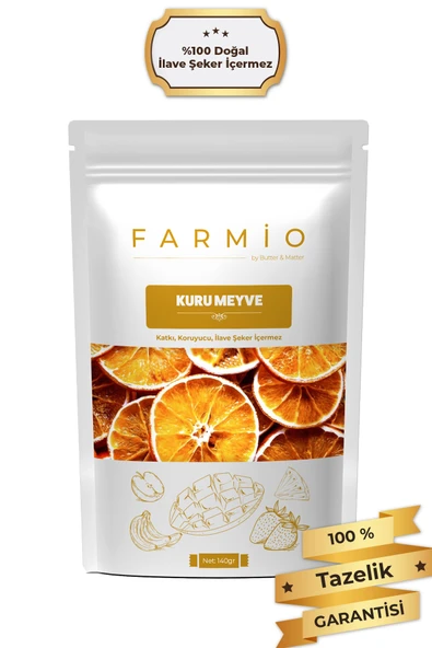 FARMİO Şekersiz Kurutulmuş Portakal – 140gr – Doğal ve Katkısız - 2x70gr ürün görseli 1